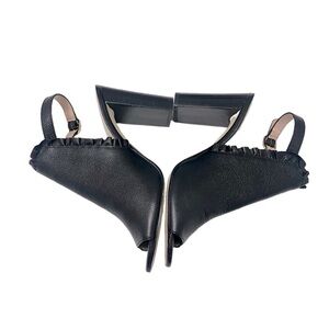 Kate Spade Marbella Black Ruffle Block Heel Sandals Size 8.5